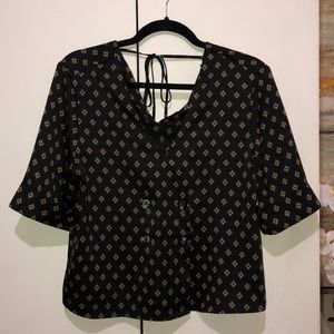 Black Patterned Blouse